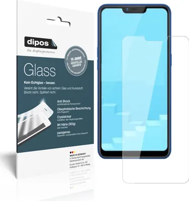 Produktbild von 2x Schutzfolie für Oppo Realme C1 (2019) - Anti-Shock 9H Folie dipos Glass Kunststoffglas