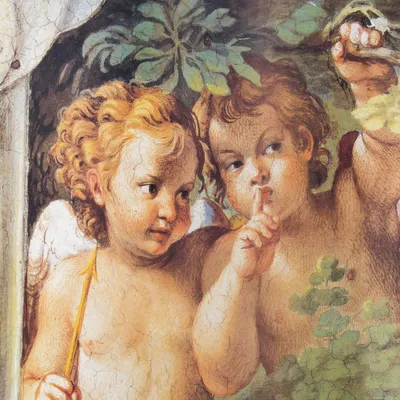 Produktbild von Annibale Carracci Kunstdruck Bild - Wispernde Engel, Detail Aus Diana Und Endymion, 1597 (70 x 70 cm)