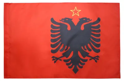 Flagge Albanien 1946-1992 90x60 cm mit Masttunnel