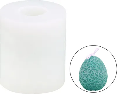 Produktbild von Kerzenform Nichtstäbchen Anti-deformierte wiederverwendbare DIY Silicon Frohe Ostergeometrische Eierform Seife Bastelgussschimmel Haushaltsvorräte-G