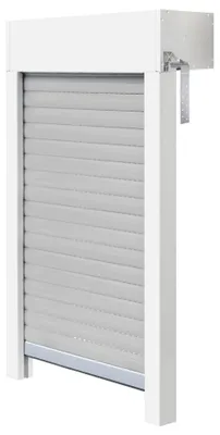 Aufsatzrollladen-Set Mini, PVC, 75x75 cm, weiß/grau, kürzbar