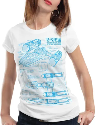 Produktbild von style3 Y-Wing Damen T-Shirt rebellion, Farbe:Weiß, Größe:XL