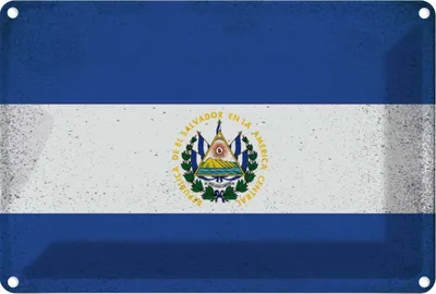 Produktbild von vianmo Blechschild 20x30 cm El Salvador Vintage Flagge Fahne Wappen