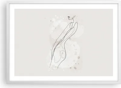 Produktbild von Gerahmtes Poster - Weißer Rahmen - Minimalismus Körper Frauen - 70x50 cm - Wand Bild - Wanddeko - Wandbilder - Kunstposter - Wandposter - Bilderrahmen - Bilder - Kunstdruck - P2WAA70x50-4831