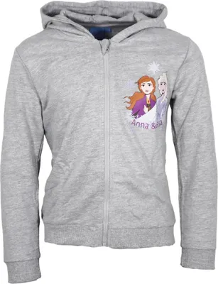 Produktbild von Disney Die Eiskönigin Elsa Kinder Pullover Hoodie Kapuzen Jacke – Grau / 122/128