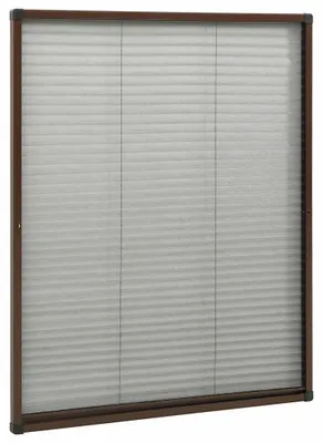 Productafbeelding van Insectenwerend plissé voor dakramen, vliegenhor met aluminium frame, glasvezelweefsel, verstelbare grootte, muggenwerend, ventilerend, bruin, 80 x 100 cm