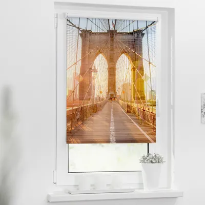 Obrázek produktu pro Roleta na okno Lichtblick bez vrtání Brooklynský most 80x150 cm včetně upínacích držáků