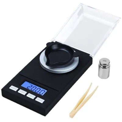 Produktbild von Milligramm-Präzisionswaage 50 g×0,001 g, LED, Schmuck-/Küchen-/Taschenwaage mit Kalibriergewicht