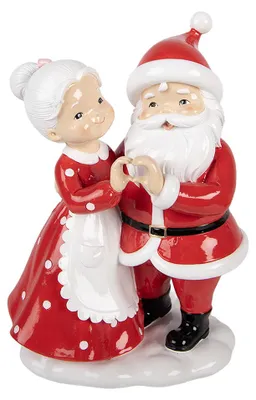 Immagine prodotto di Clayre & Eef, statuina decorativa natalizia, Babbo Natale, 16x10x23 cm, colore rosso, materiale: plastica