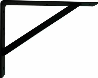 Image de équerre Renforcée Plm04 Noire Support Robuste Pour étagères Lourdes - Micel