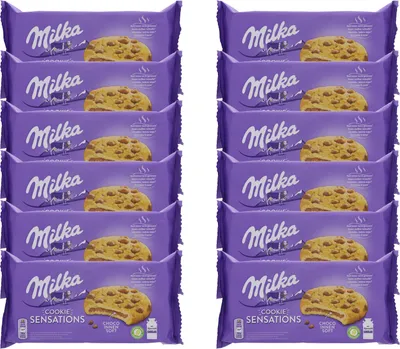 Produktbild von Milka Cookies Sensations Choco Innen Soft 156g, Milchschokolade, 156 g, 1895 kJ, 453 kcal, 21 g, 12 g