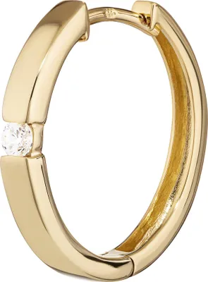 Produktbild von Single 333 Gelbgold Klappcreolen Ohrringen 18,4 X2,7mm Zirkonia Quadratisch 4752