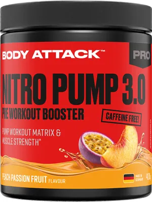 Produktbild von Body Attack Nitro Pump 3.0- 400 g Peach Passion Fruit