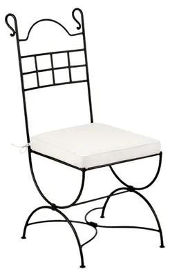 Image de Chaise de jardin en métal, modèle Segovia, noire, 100 cm