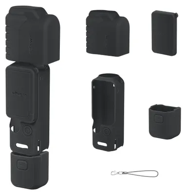 Obrázek produktu pro Silikonový ochranný kryt, nárazuvzdorný, pro kameru DJI Osmo Pocket 4, příslušenství, černý