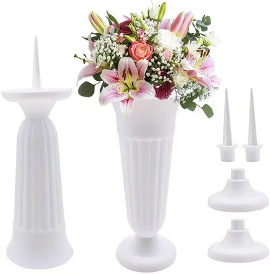 Immagine prodotto di Set di vasi in plastica per decorazioni funebri, 21 cm
