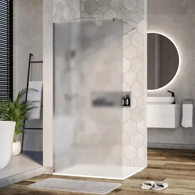 Zdjęcie produktu dla Kabina prysznicowa Walk-In Nano real glass EX101 - szkło matowe - 10 mm - profil przyścienny chrom - szerokość do wyboru, szerokość Walk-In:1100mm
