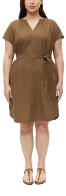 Produktbild von s.Oliver Damen Kleid – Leinenmix, Relaxed Fit, All-Over-Print