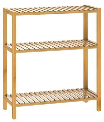 Immagine prodotto di Casaria Scaffale Scarpiera in Bambù 3 ripiani 66x58x26cm Mobile Bagno in Legno Scarpe Salvaspazio