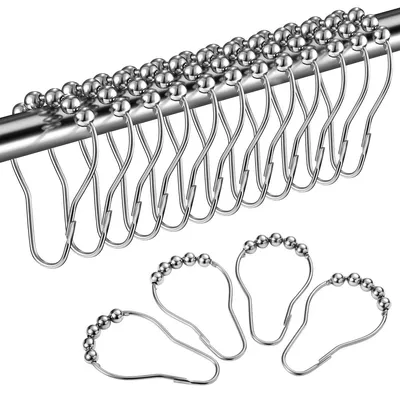 Immagine prodotto di Anelli per tenda da doccia - Acciaio inossidabile - 12 pezzi - Argento - Per barra fino a 28,5 mm