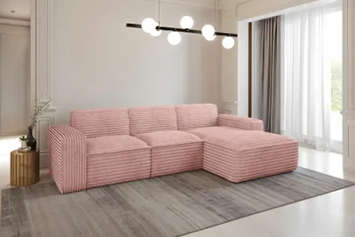 Obrázek produktu pro Kaiser Möbel Rohová sedací souprava, Pohovka ve tvaru L, Pohovka ve tvaru L Siena L látka Velo Pink Right