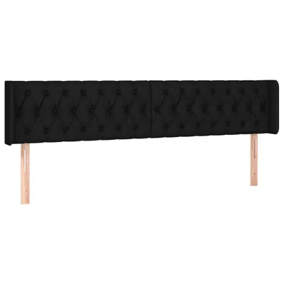Produktbild von Kopfteil mit Ohren Schwarz 183x16x78/88 cm Stoff