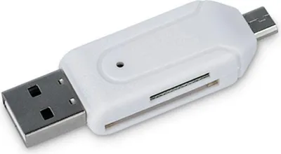 Image de Lecteur de cartes Forever OTG, microSD/SD USB + microUSB, blanc