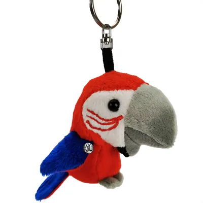 Produktbild von Papagei Schlüsselanhänger rot Ara Vogel Plüsch Kuscheltier Anhänger AMY
