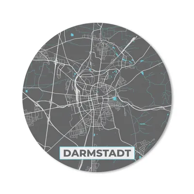 Produktbild von MuchoWow® Mauspad Mousepad Stadtplan - Karte - Darmstadt - Blau - Deutschland - Karte 30x30 cm - Mousepads - Maus Mat - Pad - Mausunterlage - Tischunterlage - Schreibtischmatten