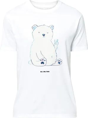 Produktbild von Mr. & Mrs. Panda Größe M T-Shirt Eisbär Faul - Weiß - Geschenk, Homeoffice, Bär, Shirt, mit Spruch, Arbeit, Teddy, Entspannen, Büro, Tshirt, Herren