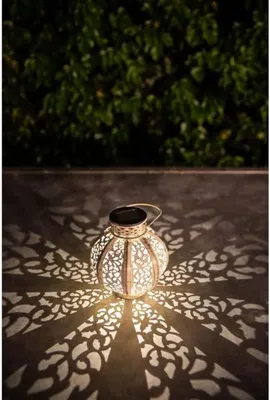 Immagine prodotto di Lanterna vintage in metallo beige, 10 lumen, 17 cm