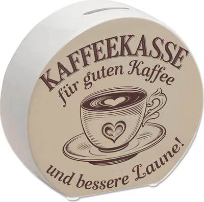 Produktbild von Kaffeekasse Spardose mit Kaffeebecher - Kaffeekasse für gute Laune