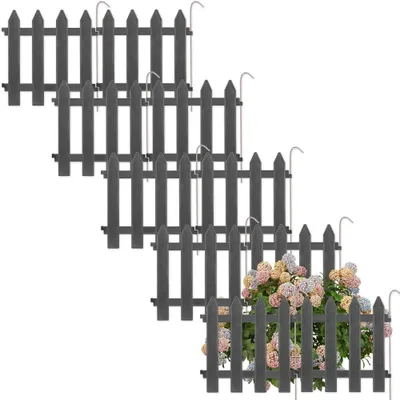 Produktbild von Vilde Palisade Gartenpalisade Beeteinfassung Beetzaun Zierzaun Rasenkante Bordüre in Grau 30x30 cm 10 Stück 300 cm