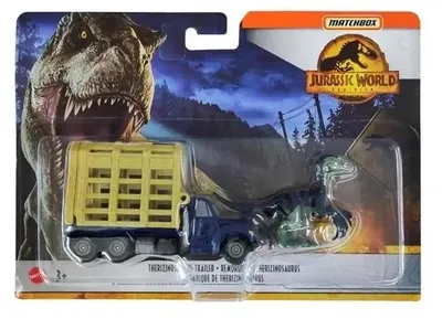 Immagine prodotto di Matchbox Jurassic World Transporter con Terizinosaurus - Mattel