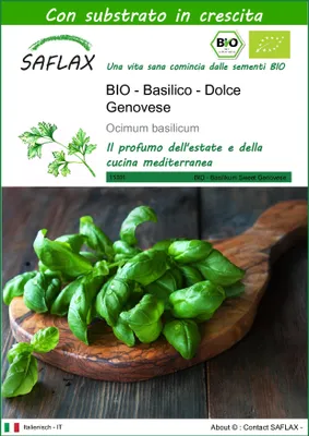 Immagine prodotto di SAFLAX  -- Basilico - Dolce Genovese - 800 semi - Con substrato - Ocimum