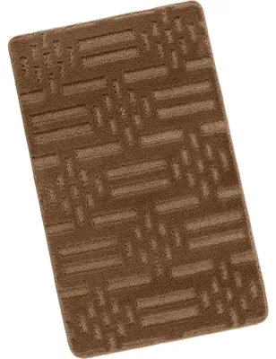 Image de Tapis de salle de bain 60x100cm Rayures marron