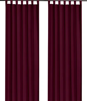 Obrázek produktu pro heimtexland ® smyčkový šátek včetně volánkové pásky neprůhledná záclona dekorační šátek uni type117 bordeaux výška 175 cm x šířka 140 cm