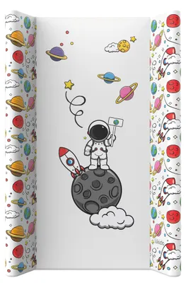 Image de Kikido Matelas à Langer Bebe 50x70 cm - Table a Langer Lavable avec Bords - Astronaute