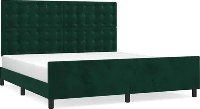 Obrázok produktu pre vidaXL Rám postele bez matraca tmavozelený 160x200 cm zamat