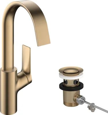Produktbild von hansgrohe Vivenis Einhebel-Waschtischarmatur 210, mit Schwenkauslauf und Zugstangen-Ablaufgarnitur, Ausladung 139mm, 75030140