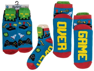 Produktbild von Gamer Socken Game Over Rutschfeste ABS Sohle Retro-Design Strümpfe, Männersocken
