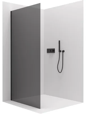 Obrázok produktu pre CERANO – Bočná stena Varone L/P – 6 mm – čierna matná, grafitové sklo – 70 x 195 cm