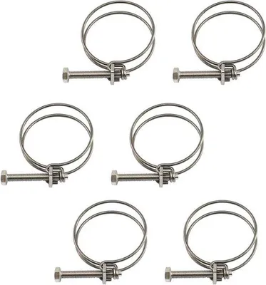 Produktbild von Doppelgarn-Schlauchklemmen 40-45mm aus Edelstahl für Schläuche und Rohre