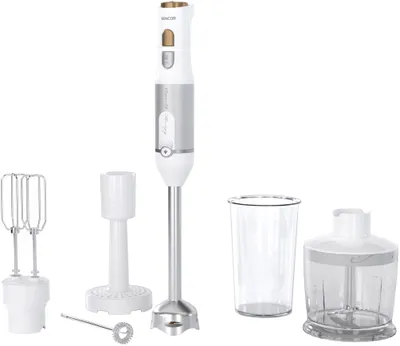 6-in-1 Stabmixer 1200 W, 800 ml, Titan-Klinge, weiß
