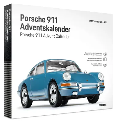 Produktbild von 67664 Porsche 911 Adventskalender Emailleblau Komplettpaket für alle Porsche Fans