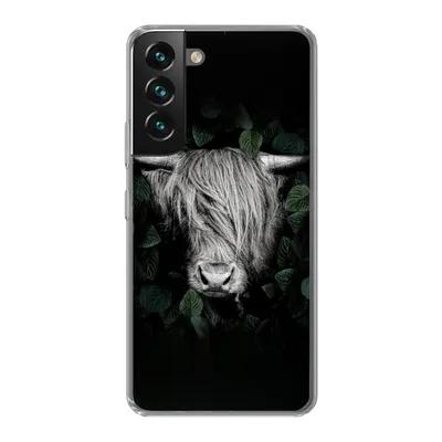 Produktbild von MuchoWow® Handyhülle Schutzhülle Hülle für Samsung Galaxy S22 Plus Schottischer Highlander - Blätter - Porträt Silikon Softcase Handy Hülle - Schutzabdeckung