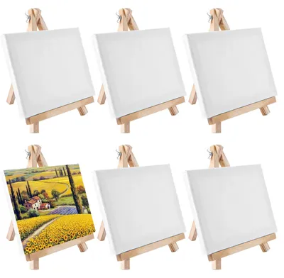 Image de 6 toiles sur chevalet - 15 x 20 cm, idéales pour des projets créatifs