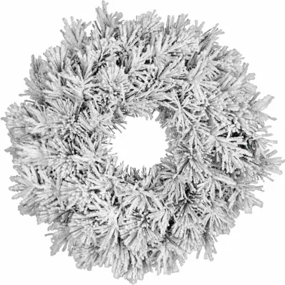 Image de Black Box Couronne de Noël Dinsmore - 60x60x60 cm - PVC / Aiguille dure - Neige, vert