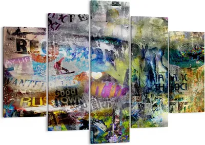 Produktbild von Bild auf Leinwand - Leinwandbild - Graffiti modern - 150x100cm - Wand Bild - Wanddeko - Wandbilder - Leinwanddruck - Bilder - Kunstdruck - Wanddekoration - Leinwand bilder - Wandkunst - EA150x100-3564