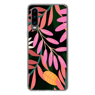 Produktbild von MuchoWow® Handyhülle Schutzhülle Hülle für Huawei P30 Tropisch - Blumen - Muster Silikon Softcase Handy Hülle - Kartenbesitzer